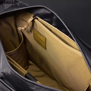CIVIC Daily Tote 24L in X-Pac Black and Coyote Brown - internal water bottle pocket and security pocket