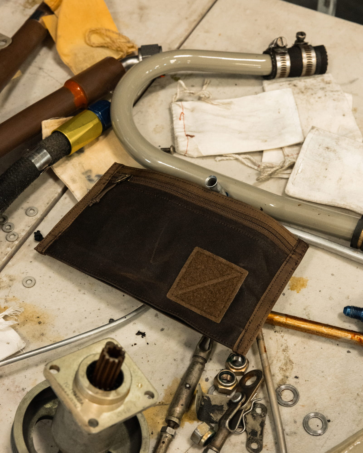 CIVIC Flat Pouch Waxed Canvas durable material