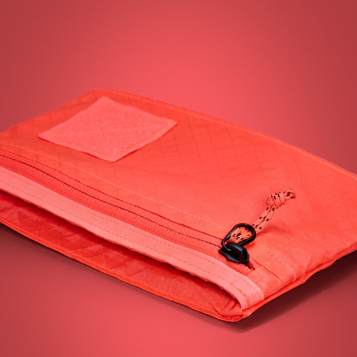 CIVIC Flat Pouch - CFP - in Electric Coral - Zipper Detail