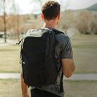 CIVIC Half Zip 26l in Solution Dyed Black - worn on 6'0" model - 183 cm CIVIC Half Zip 26l in Solution Dyed Black - worn on 6'0" model - 183 cm [13005d-SBK