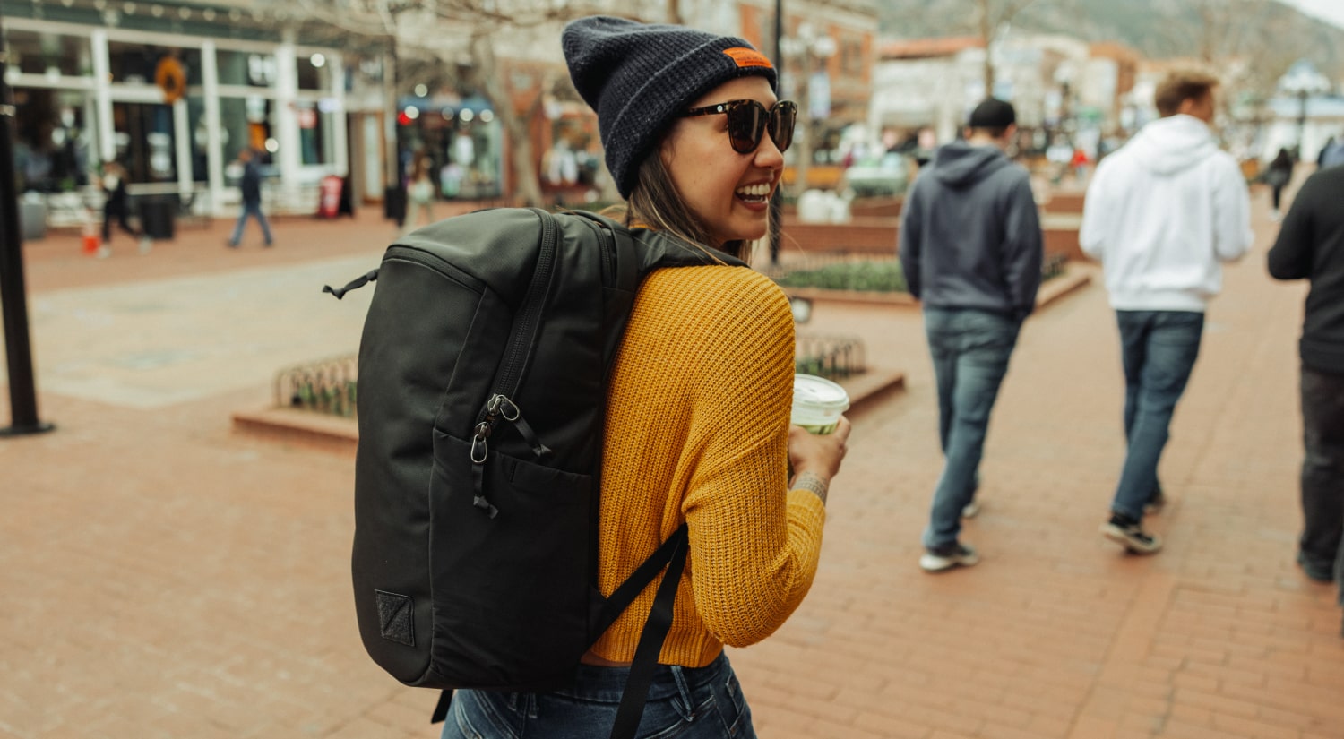 CIVIC Half Zip CHZ worn on back in Boulder, Colorado