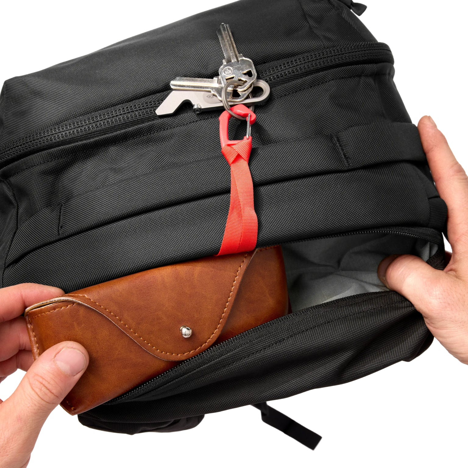 CIVIC Panel Loader CPL 16L Black top pocket with red keychain leash [13016c-SBK]