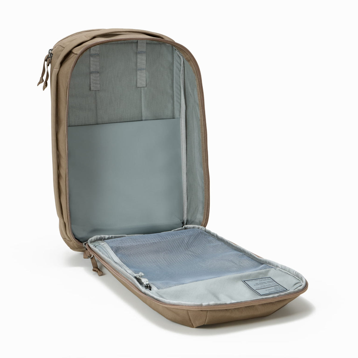 CIVIC Panel Loader 24L in Fossil Brown - clamshell opening