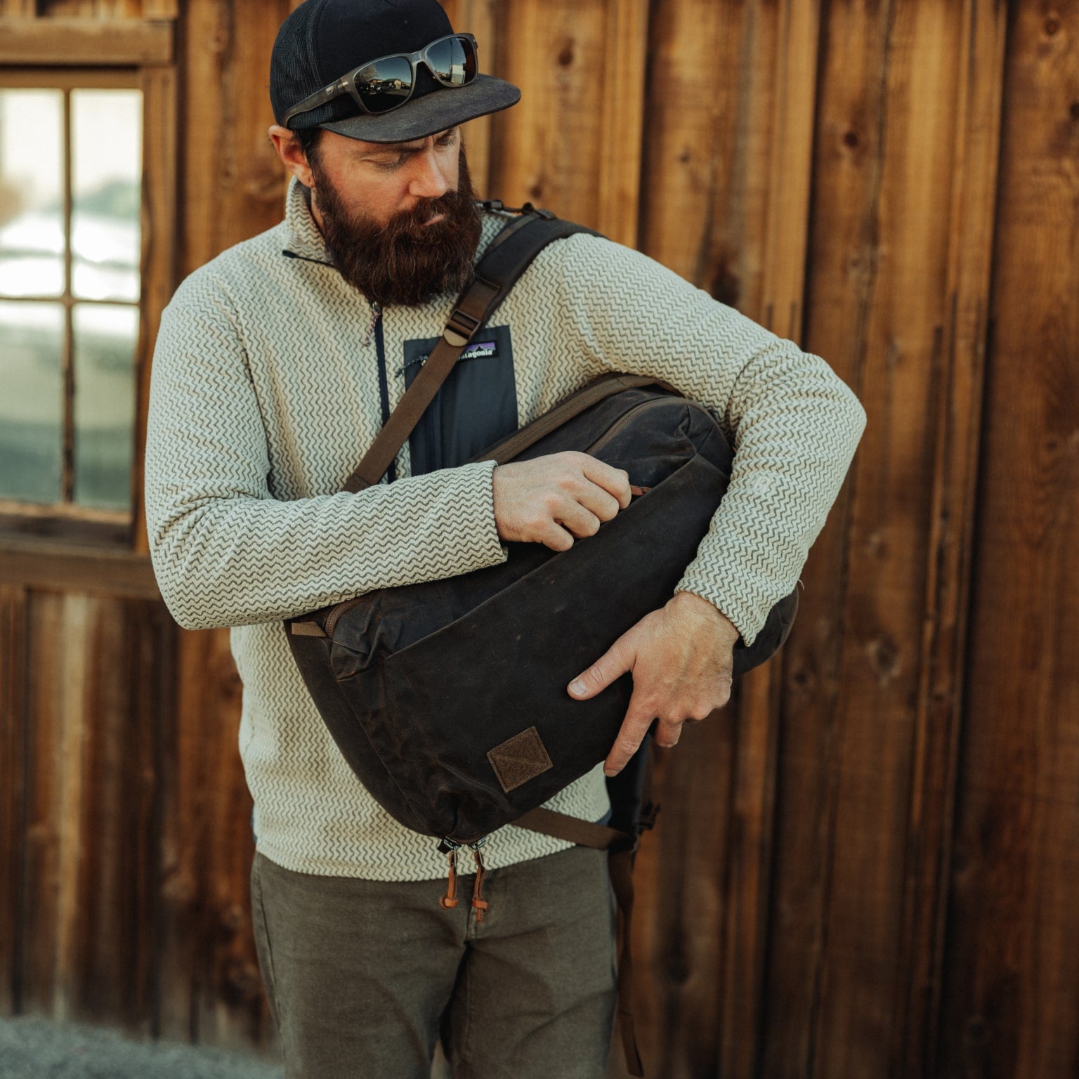 CIVIC Panel Loader 24L Waxed Canvas Front Access Pocket [13001cc-WTN]
