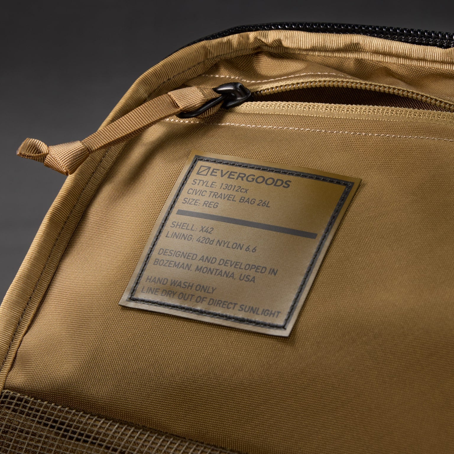 CIVIC Travel Bag 26L - X-Pac - Black and Coyote Brown - Style Label [13012cx-BXC]