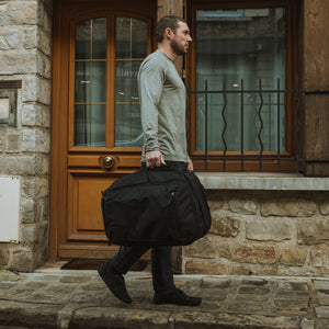 CIVIC Travel Bag 35L in solution dyed black walking with side handle [13007c-SBK]