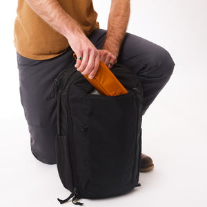 CIVIC Travel Bag 20L in Solution Dyed Black - CAP0.5 fits in stash pocket