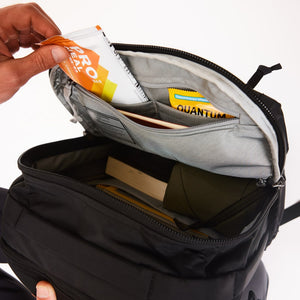 CIVIC Travel Bag 20L in Solution Dyed Black - internal security pocket