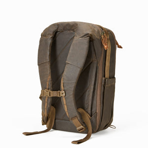 CIVIC Travel Bag 20L in Waxed Canvas - Waxed Tan - Back Panel