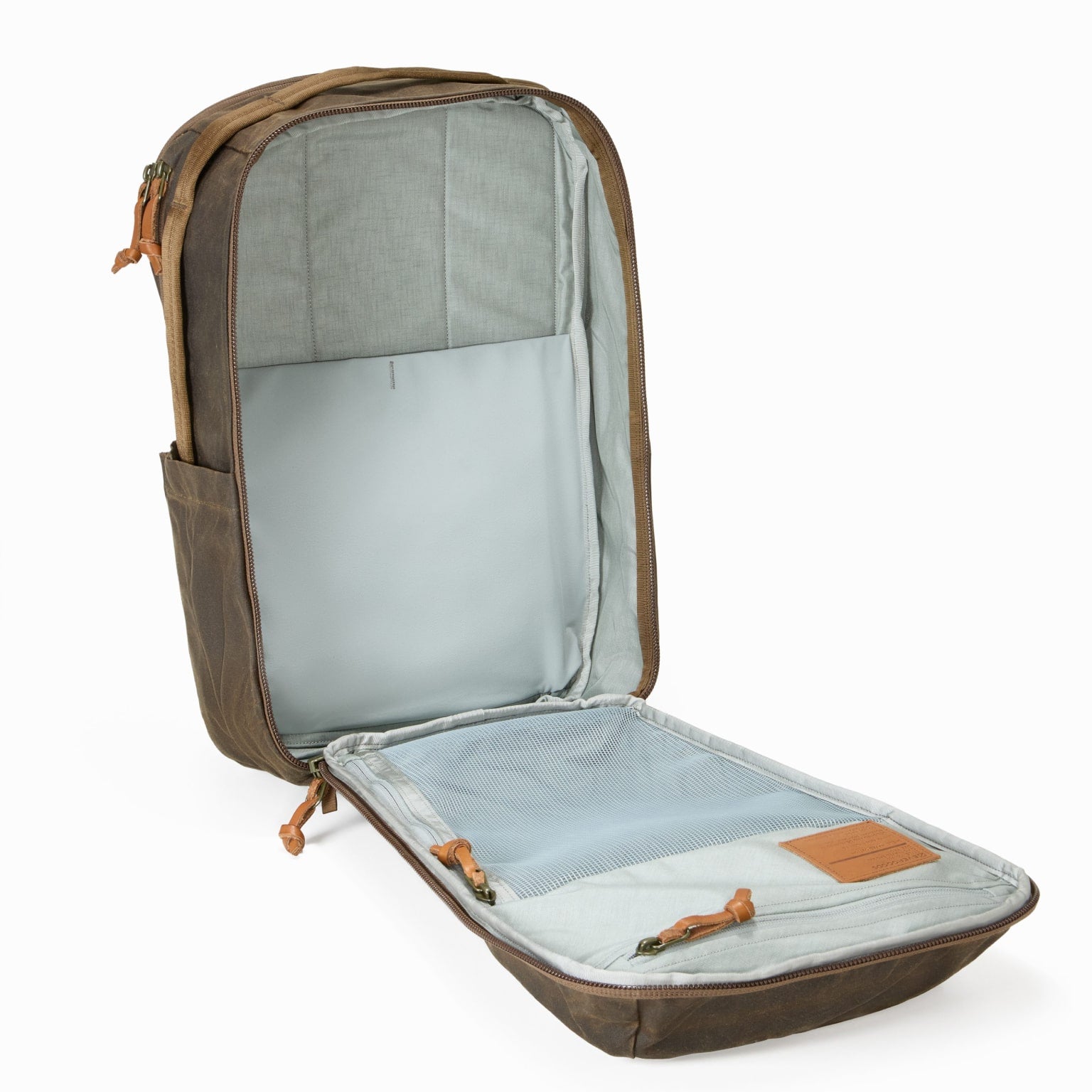 CIVIC Travel Bag 20L in Waxed Canvas - Waxed Tan - Panel Loading Opening [13019cc-WTN]