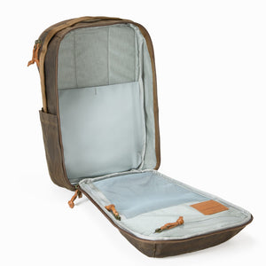 CIVIC Travel Bag 20L in Waxed Canvas - Waxed Tan - Panel Loading Opening