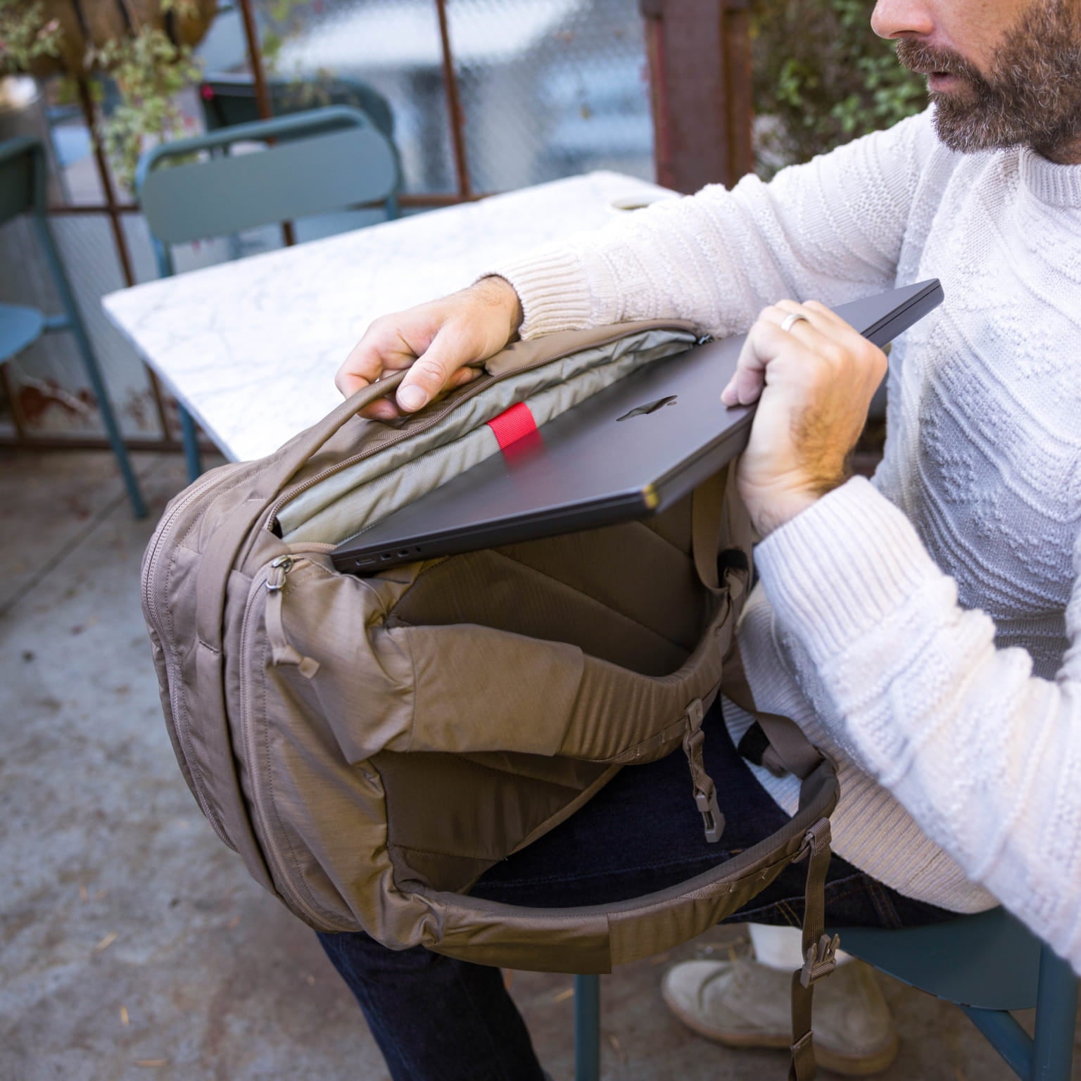 CIVIC Travel Bag 26L in Fossil Brown - laptop padded sleeve [13012c-FBN]