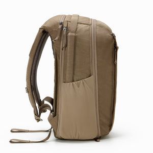 CIVIC Travel Bag 26L in Fossil Brown - side water bottle pockets