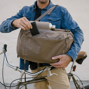 CIVIC Travel Bag 26L in Fossil Brown - phone in front pocket [13012c-FBN]