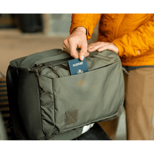 CIVIC Travel Bag 26L in OD Green - side access for passport stow