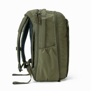 CIVIC Travel Bag 26L in OD Green - side view - water bottle pockets