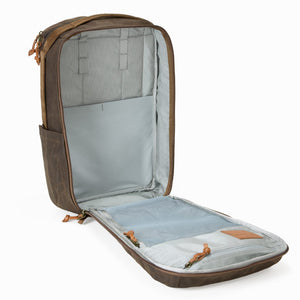 CIVIC Travel Bag 26L in Waxed Canvas - Waxed Tan - Panel Loading