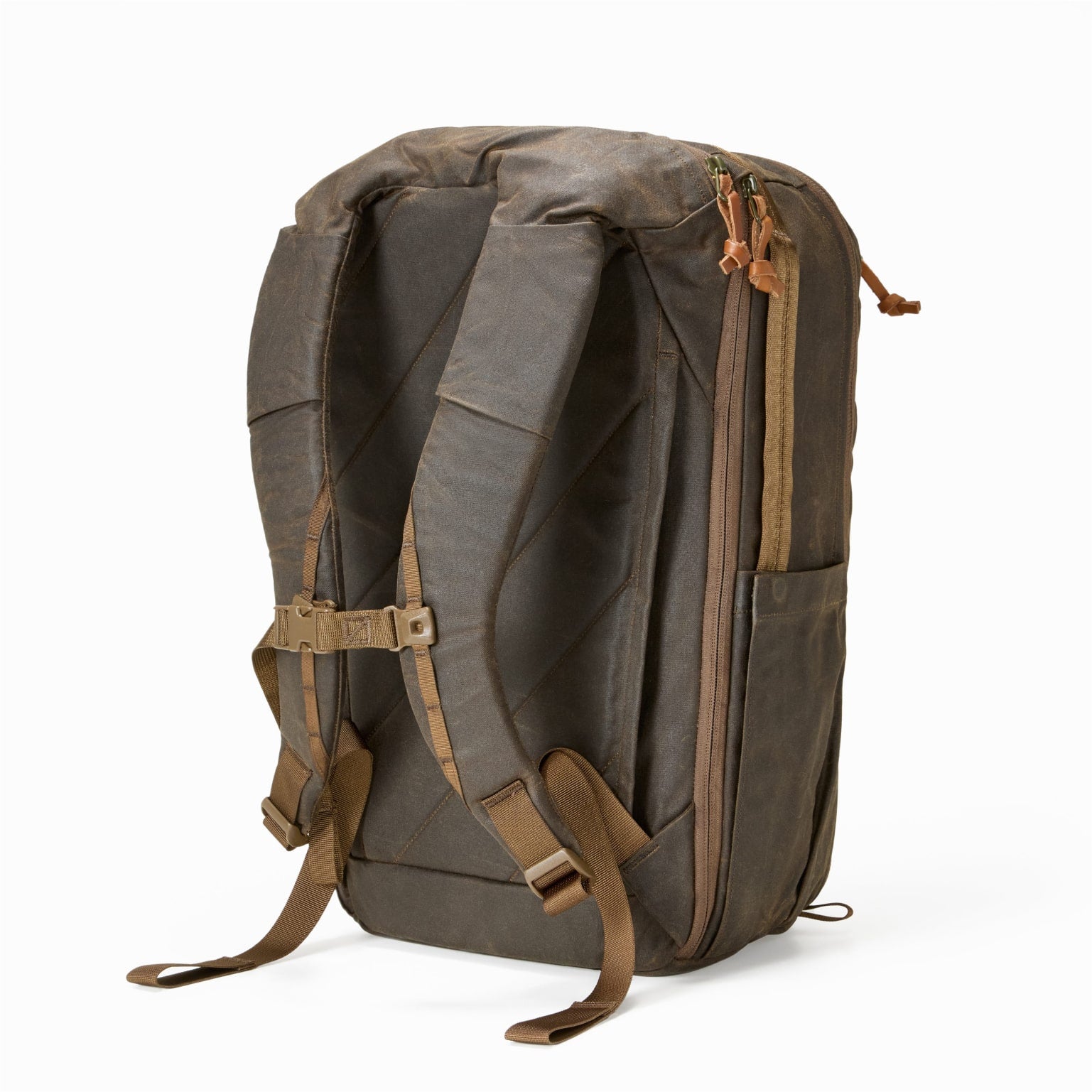 CIVIC Travel Bag 26L in Waxed Canvas - Waxed Tan - Quarter Panel Back [13012cc-WTN]