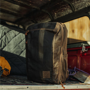 CIVIC Travel Bag 26L in Waxed Canvas - Waxed Tan - bag profile