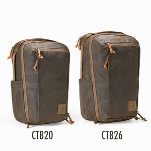 CIVIC Travel Bag 26L in Waxed Canvas - Waxed Tan - Size Guide vs CTB20