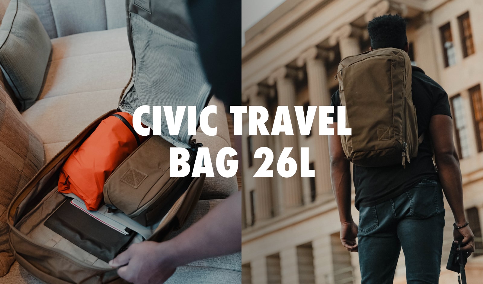 CIVIC Travel Bag 26L in Coyote Brown