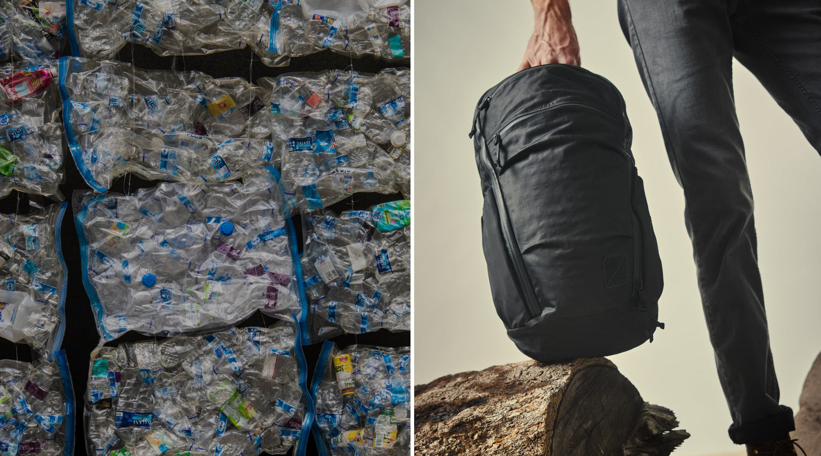 Botol Plastik di sebelah MPL22 warna ECOPAK hitam