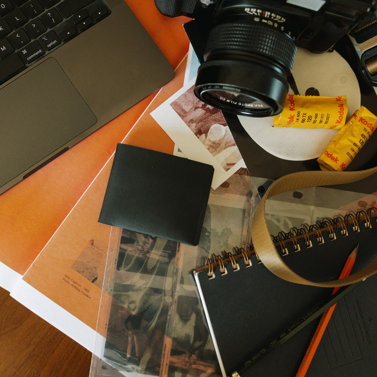 ELEMENT Bifold Wallet - EBW - Solution Dyed Black - lifestyle - desk laydown