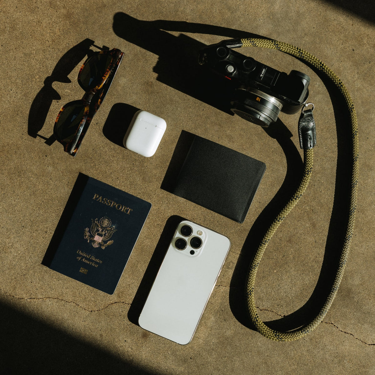 ELEMENT Bifold Wallet - EBW - Solution Dyed Black - lifestyle - laydown essentials