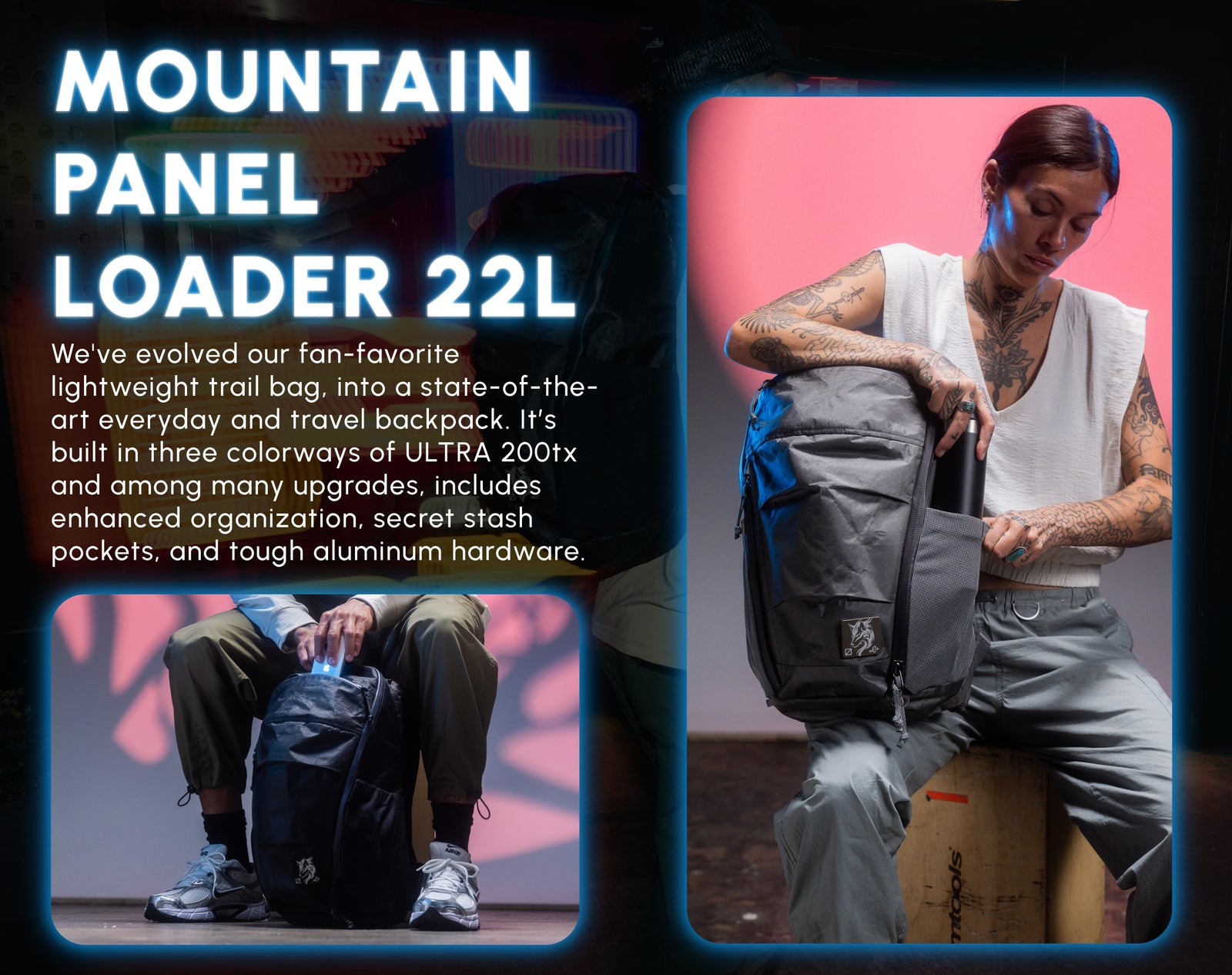 MOUNTAIN Panel Loader 22L - Kludde Edition - ULTRA - Black Magic - Gravel Gray