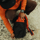 MOUNTAIN Panel Loader 22L - Solution Dyed Black - front stash pocket MOUNTAIN Panel Loader 22L - Solution Dyed Black - front stash pocket [11004d-SBK