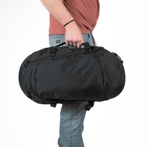 MOUNTAIN Panel Loader 30L in Black, side handle carry