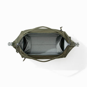 Transit Duffel 25L in OD Green - open and unpacked