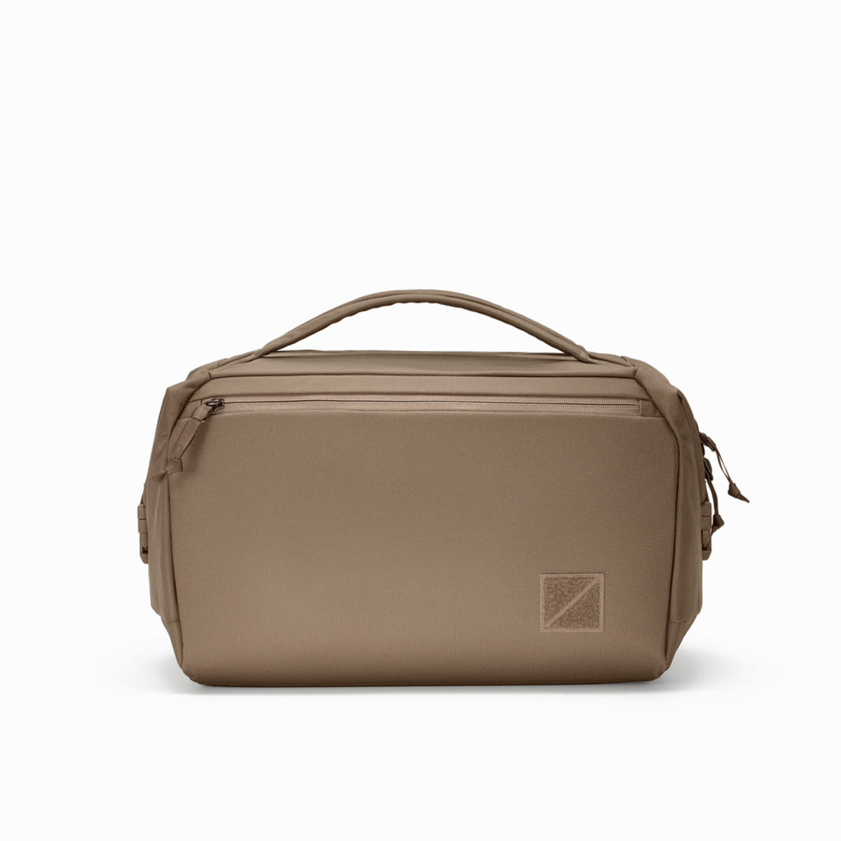 Transit Duffel 25L in Fossil Brown - side profile view