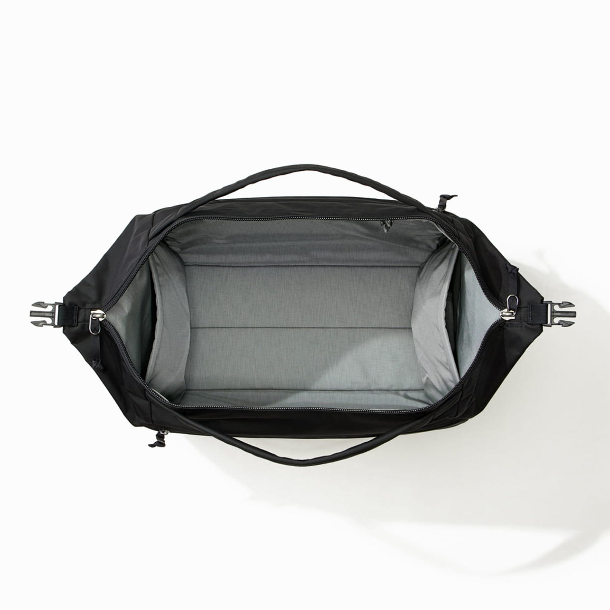 Transit Duffel 35L in Solution Dyed Black - unpacked aerial view