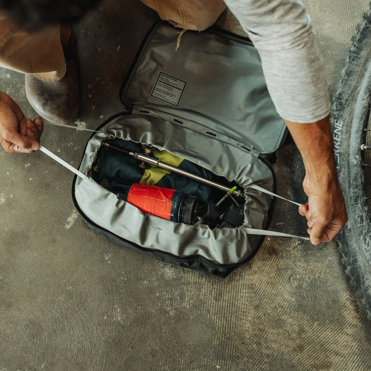 Transit Packing Cube 10L in Black - Bike Gear Cube cinch compression