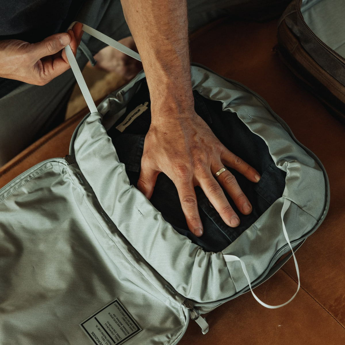 Transit Packing Cube 10L in Standard Gray - compression cinch cord