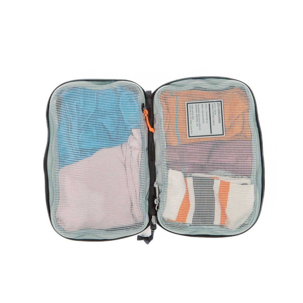 Transit Packing Cube 8L TPC8 Black open and packed [13015a-BLK]