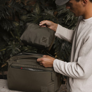 Transit Packing Cube 8L in OD Green - packed into TD25