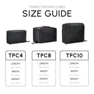 size guide packing cube