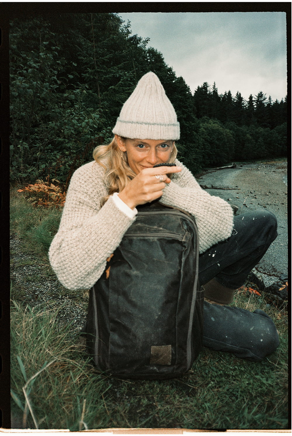 Alaska Waxed Canvas Behind the Scenes Bug on Finger