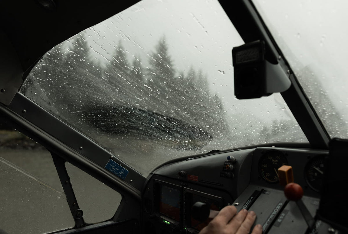 Alaska Wild Blueberries Waxed Canvas Raining Pilots View